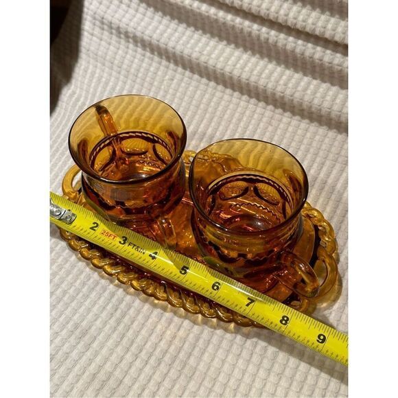 Vintage Indianna Glass Kings Crown sugar & creamer with tray - Picture 4 of 8